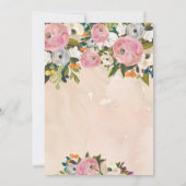 Schöne rosa Blütenblüte Einladung (Rückseite)