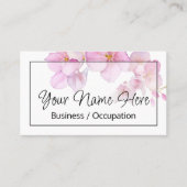 Schöne rosa Blütenblüten, Aquarell Visitenkarte (Vorderseite)