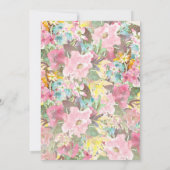 Schöne rosa Blütendusche, Baby Einladung (Rückseite)