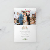 Schöne Rosa Blütenhochzeit danke Karte (Innenseite)