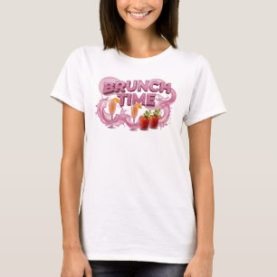 Schöne rosa BRUNCH TIME-Shirtgestaltung T-Shirt