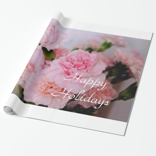 Schöne rosa Carnation Blume glückliche Ferien Geschenkpapier (Ungerollt)