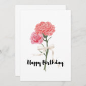 Schöne rosa Carnys Bouquet Geburtstagskarte Dankeskarte (Vorne/Hinten)