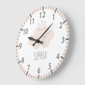 Schöne rosa Cloud Kinderzimmer Wall Clock Große Wanduhr (Winkel)