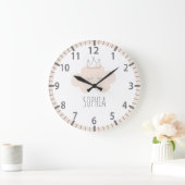 Schöne rosa Cloud Kinderzimmer Wall Clock Große Wanduhr (Zuhause)