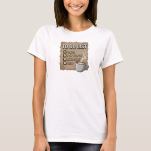 Schöne rosa COFFEE SPIEL MIT KATZE T-Shirt