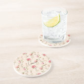 Schöne rosa Creme-Rosen Floral-Braut-Dusche Getränkeuntersetzer (Seite)