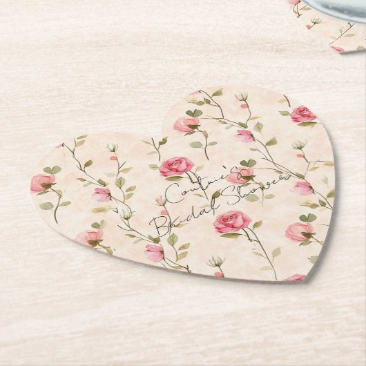 Schöne rosa cremefarbene Rosen Blumen Brautparty Untersetzer (angewinkelt)