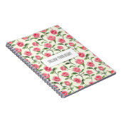 Schöne rosa cremefarbene Rosen Blumen Notizblock (Rechte Seite)