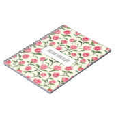 Schöne rosa cremefarbene Rosen Blumen Notizblock (Linke Seite)