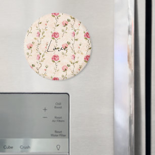 Schöne rosa cremefarbene Rosen Blumige Liebe Magnet