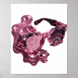 Schöne rosa CRYSTAL SONNENBRILLE künstlerisches Mo Poster