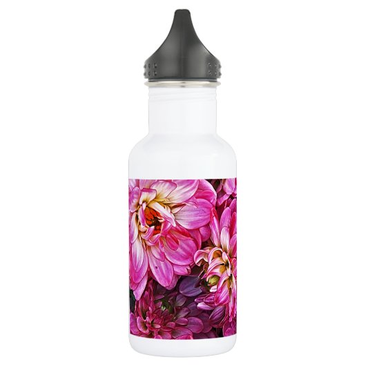 Schöne rosa Dahlien Trinkflasche (Links)