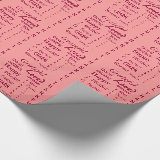 Schöne rosa Dankbarkeit Geschenkpapier (Ecke)
