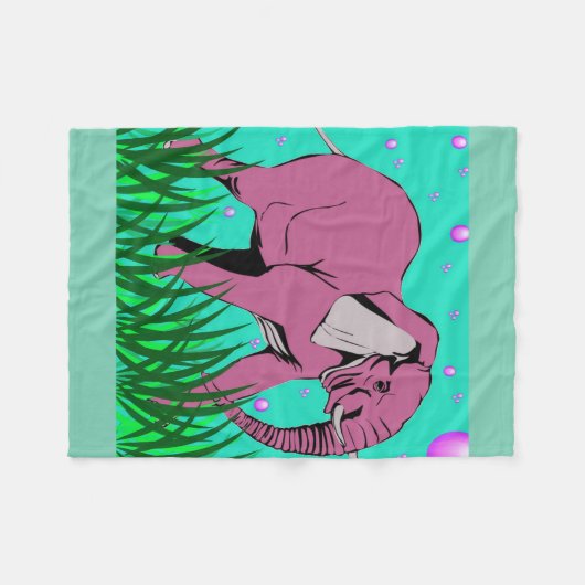 Schöne rosa Elefant-Fleece-Decke Fleecedecke (Vorderseite (Horizontal))
