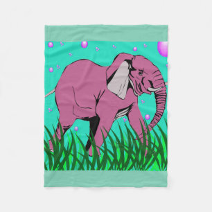 Schöne rosa Elefant-Fleece-Decke Fleecedecke