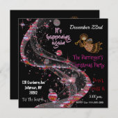 Schöne rosa Feier Weihnachten Party Spaß Einladung (Vorne/Hinten)