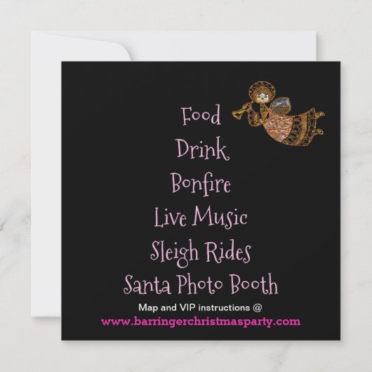 Schöne rosa Feier Weihnachten Party Spaß Einladung (Rückseite)