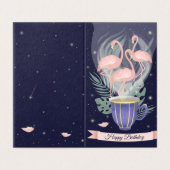 Schöne rosa Flamingo Exotic Tee Time (Außenseite Aufgefaltet)