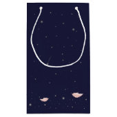 Schöne rosa Flamingo Exotic Tee Time Kleine Geschenktüte (Rückseite)