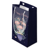 Schöne rosa Flamingo Exotic Tee Time Kleine Geschenktüte (Vorderseite Schrägansicht)