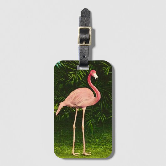 Schöne rosa Flamingo Gepäckanhänger (Vorderseite Vertikal)