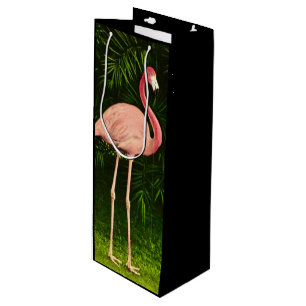 Schöne rosa Flamingo Geschenktüte Für Weinflaschen