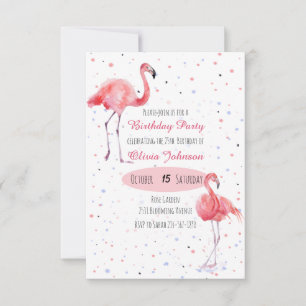 Schöne rosa Flamingo Wasserfarbe Einladung