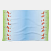 Schöne rosa Flamingos auf Light Blue Gradient Geschirrtuch (Horizontal)
