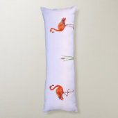 Schöne rosa Flamingos auf Light Blue Shades Seitenschläferkissen (Rückseite (Vertikal))