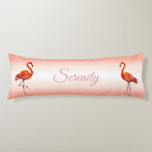 Schöne rosa Flamingos auf Light Coral Pink Seitenschläferkissen