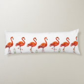 Schöne rosa Flamingos auf Weiß Seitenschläferkissen (Rückseite)