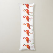Schöne rosa Flamingos auf Weiß Seitenschläferkissen (Rückseite (Vertikal))