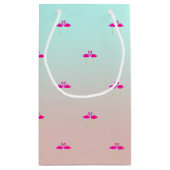 Schöne rosa Flamingos in Liebe Kleine Geschenktüte (Rückseite)