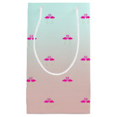Schöne rosa Flamingos in Liebe Kleine Geschenktüte (Vorderseite)