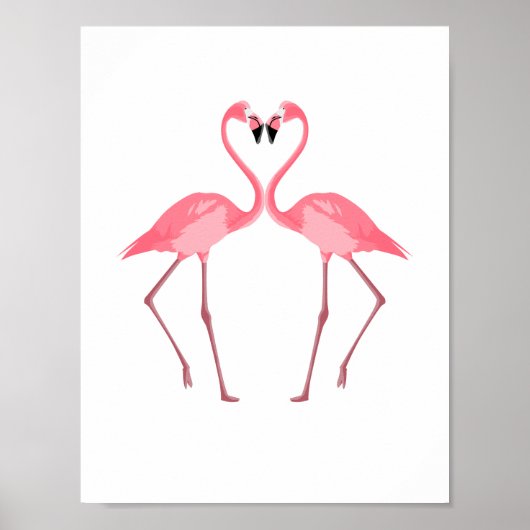 Schöne rosa Flamingos-Liebe Poster (Vorne)