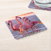 Schöne rosa Flamingos tropisch Untersetzer (angewinkelt)