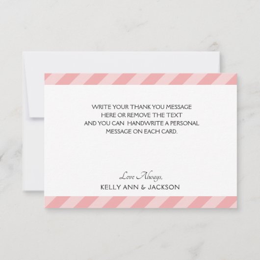 Schöne rosa Flora Dankeskarte (Rückseite)