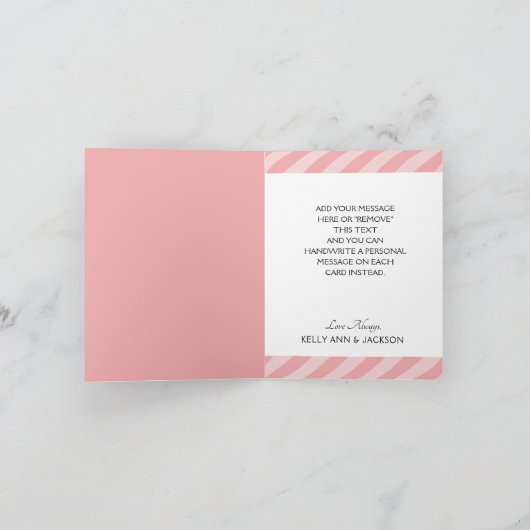 Schöne rosa Flora Dankeskarte (Innenseite)