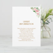 Schöne rosa Flora Elegant Boho Wedding Einladung (Stehend Vorderseite)