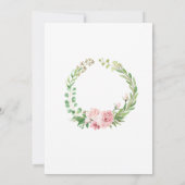 Schöne rosa Flora Elegant Boho Wedding Einladung (Rückseite)