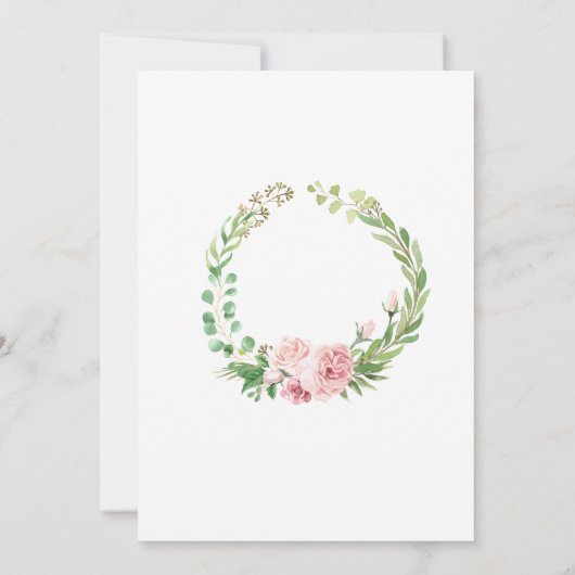 Schöne rosa Flora Elegant Boho Wedding Einladung (Rückseite)