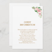 Schöne rosa Flora Elegant Boho Wedding Einladung (Vorne/Hinten)