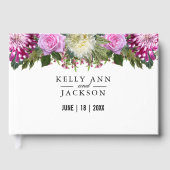 Schöne rosa Flora Gästebuch (Vorderseite)