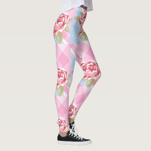 Schöne rosa Flora Leggings (Rechts)