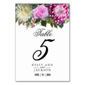 Schöne rosa Flora Tischnummer (Rückseite)