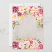 Schöne rosa Floral BAPTISM Einladung (Rückseite)