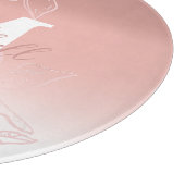 Schöne rosa Floral Monogramm Schneidebrett (Ecke)