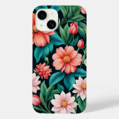 Schöne Rosa Frühlingsblumen & Grüne Blätter Vivid Case-Mate iPhone Hülle (Rückseite)