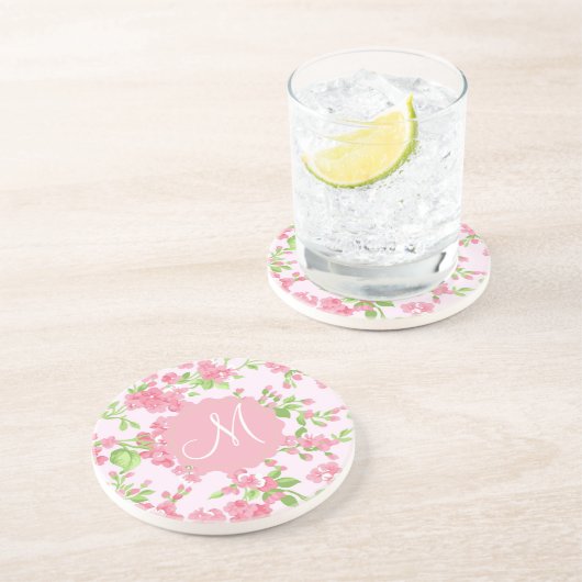 Schöne, rosa Frühlingspinale Blume Untersetzer (Seite)